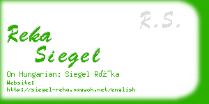 reka siegel business card